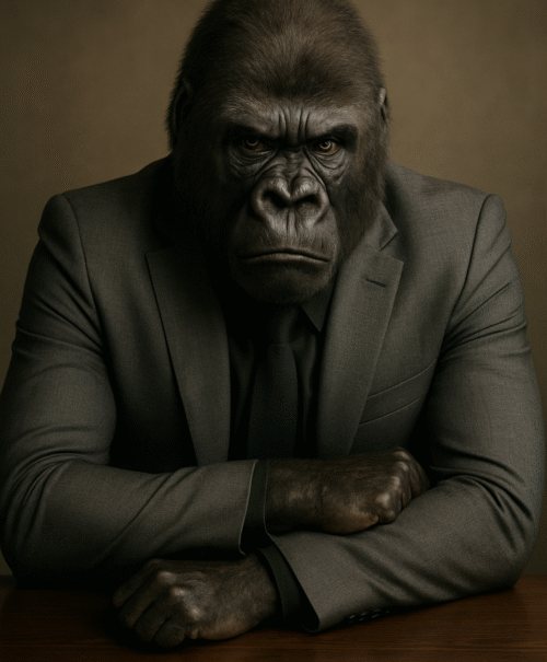 20250609_0234_Gorilla Businessman Portrait_simple_compose_01jx91pn15e15adj02h0t48rcy 20250609_0234_Gorilla Businessman Portrait_simple_compose_01jx91pn15e15adj02h0t48rcy